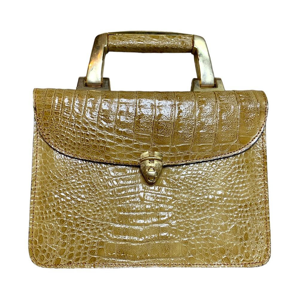 Vintage Amelia Berko Leather Tan Retro Purse Bag Crossbody Flap Purse